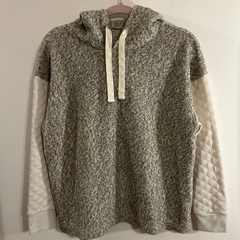Madewell Quilted-sleeve hoodie sweatshirt
